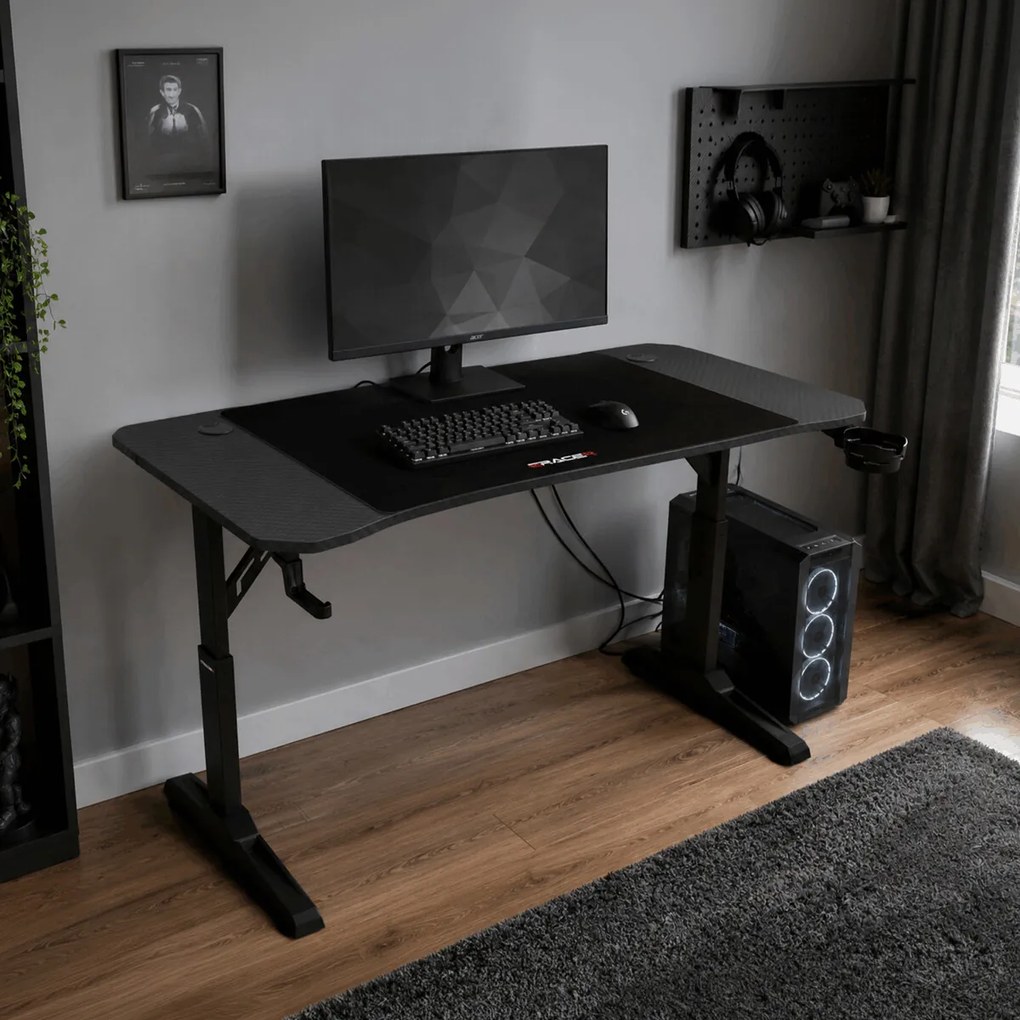 NERO karbon gamer asztal 160 × 60 cm