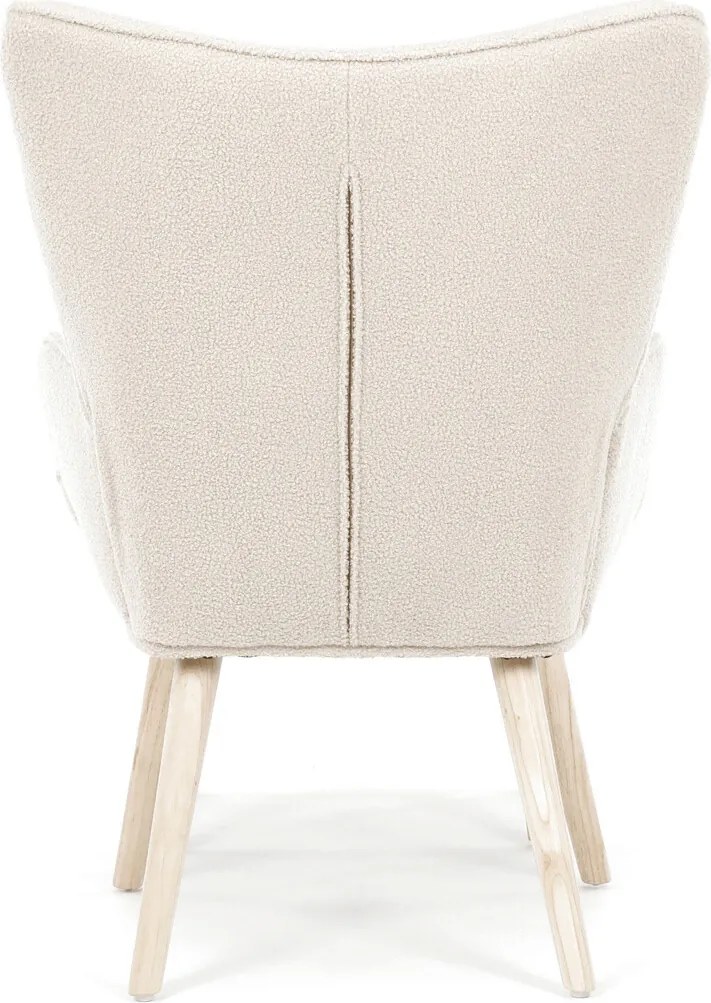 Krémszínű relaxfotel, boucle szövet kárpitozással, AK-319 CRM2