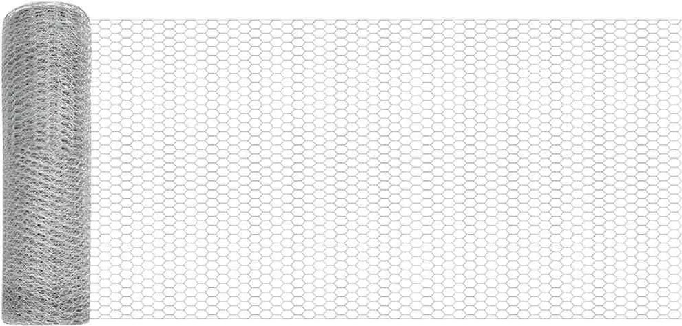 vidaXL Hexagon kerítés Ezüst 0,4 x 10 m Horganyzott acél