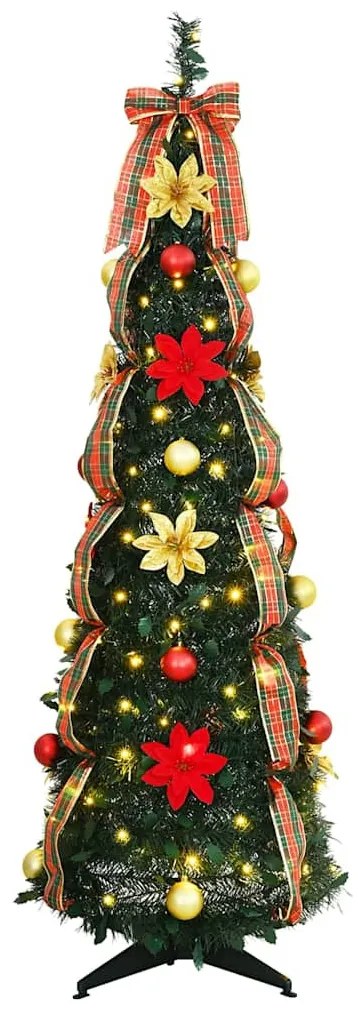 Mű karácsonyfa 100 LED-del állvánnyal Zöld 150 cm PVC