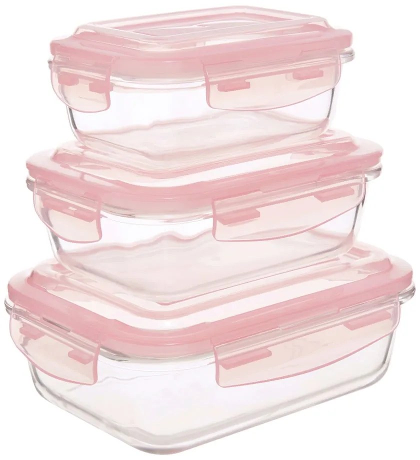 Üveg élelmiszertartó doboz szett 3 db-os Freska – Premier Housewares