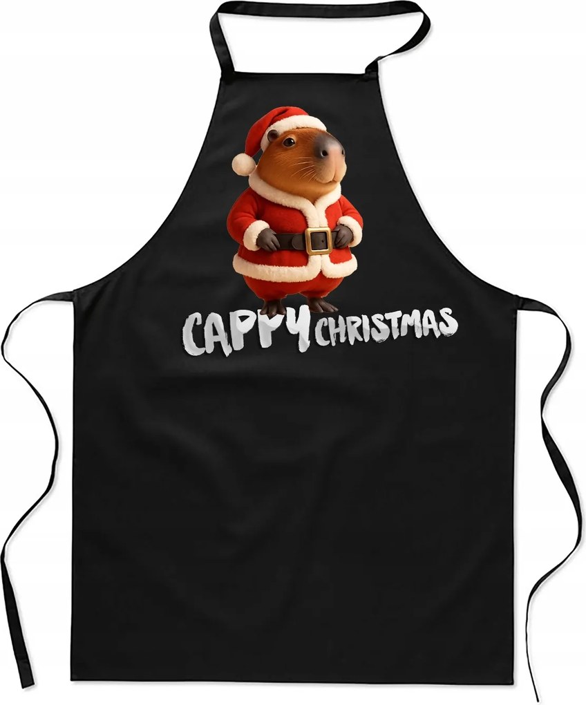 Konyhai Kötény Női férfi karácsonyi pamut nyomott mintás fekete