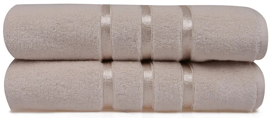 Világossárga frottír pamut fürdőlepedő szett 2 db-os 70x140 cm Dolce – Foutastic