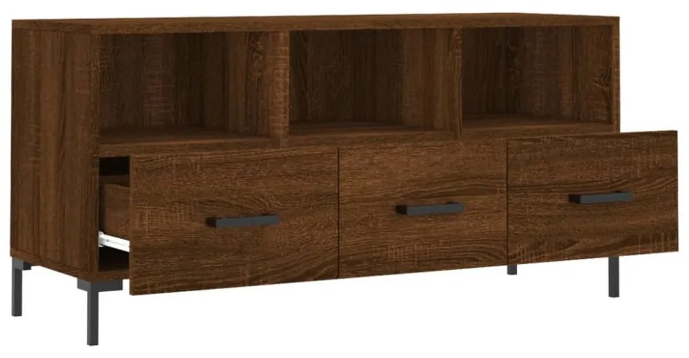 barna tölgy színű szerelt fa TV-szekrény 102 x 36 x 50 cm