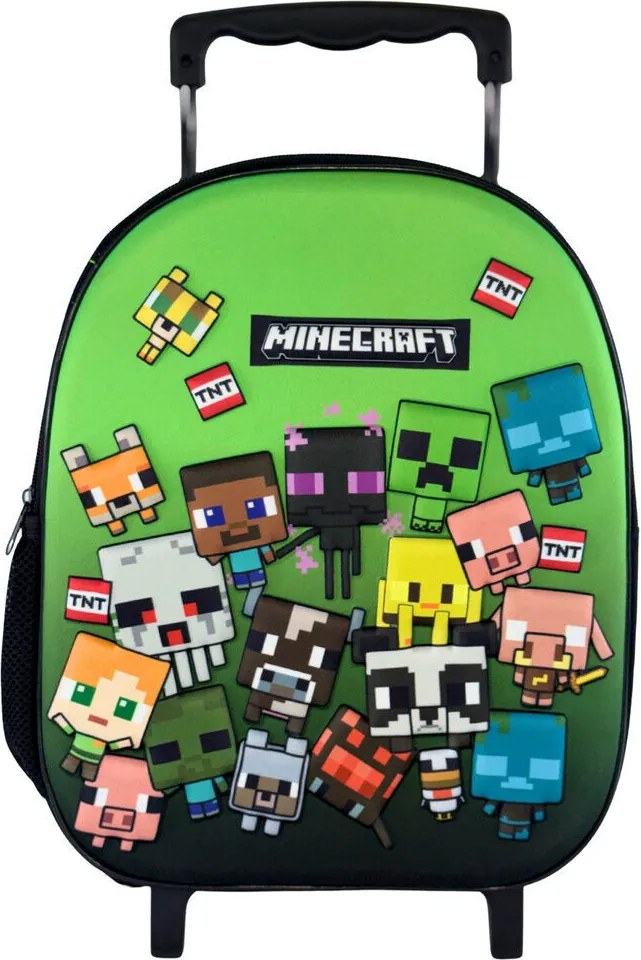 Minecraft Characters gurulós ovis 3D hátizsák, táska 32 cm