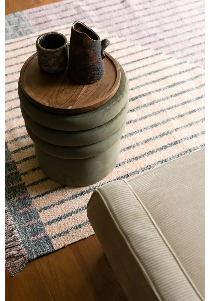 Rózsaszín-barackszínű pamut szőnyeg 160x230 cm Hampton – Dutchbone