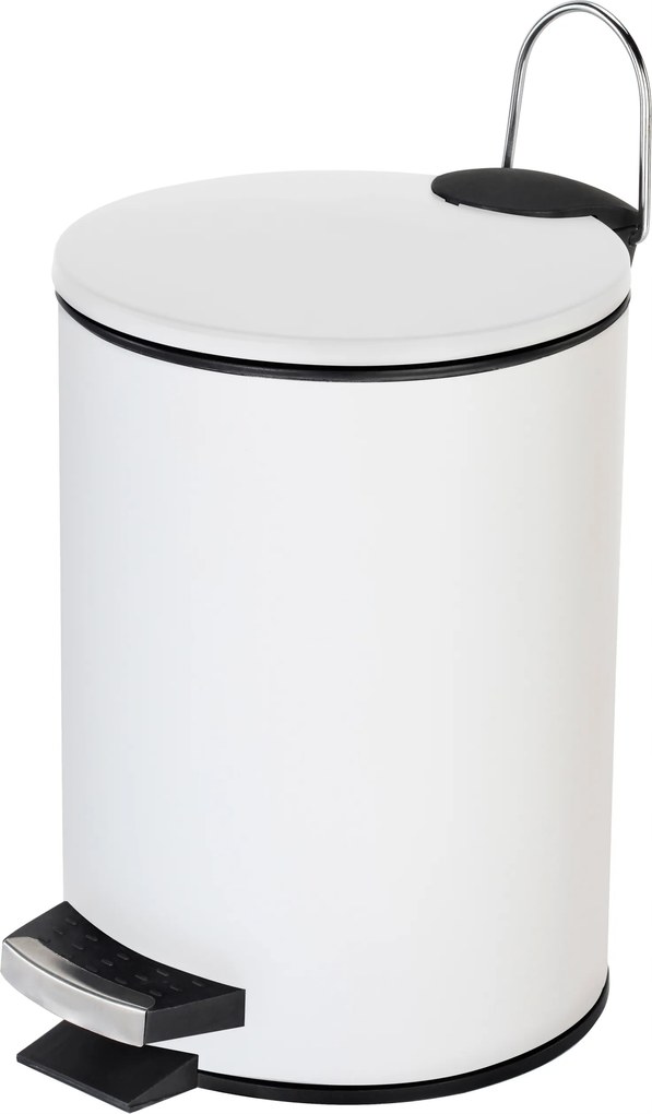 Modern Fürdőszobai Szemeteskosár Matt Fehér 3L Lábgombos