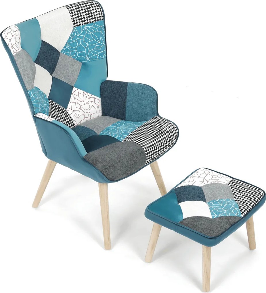 Többszínű relaxfotel, szövet kárpitozással, AK-305B PWBL2