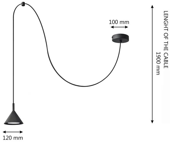 Csillár zsinóron ETNA 1xGX53/15W/230V fekete