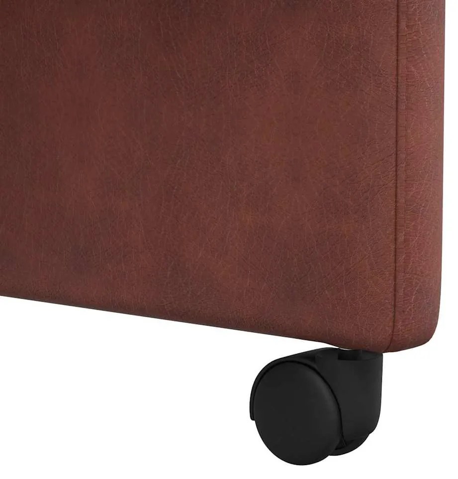 Kerekes Étkező Székek 2 pcs Fényes barna 57 x 67 x 95 cm Műbőr