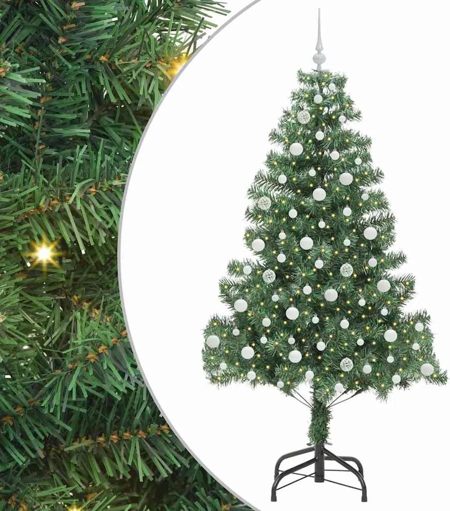 vidaXL Karácsonyfa 300 LED-del állvánnyal Zöld 210 cm PVC