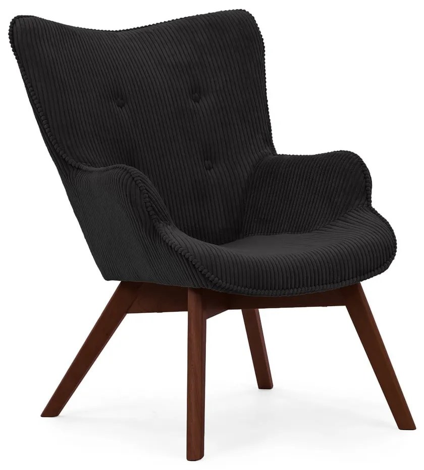 Fekete kordbársony fotel Niko – Ropez