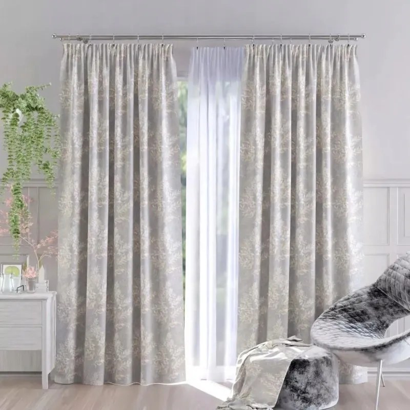 Modern függöny nyomott mintás Ewsa bézs 150cm