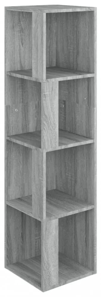 szürke sonoma színű szerelt fa sarokszekrény 33 x 33 x 132 cm