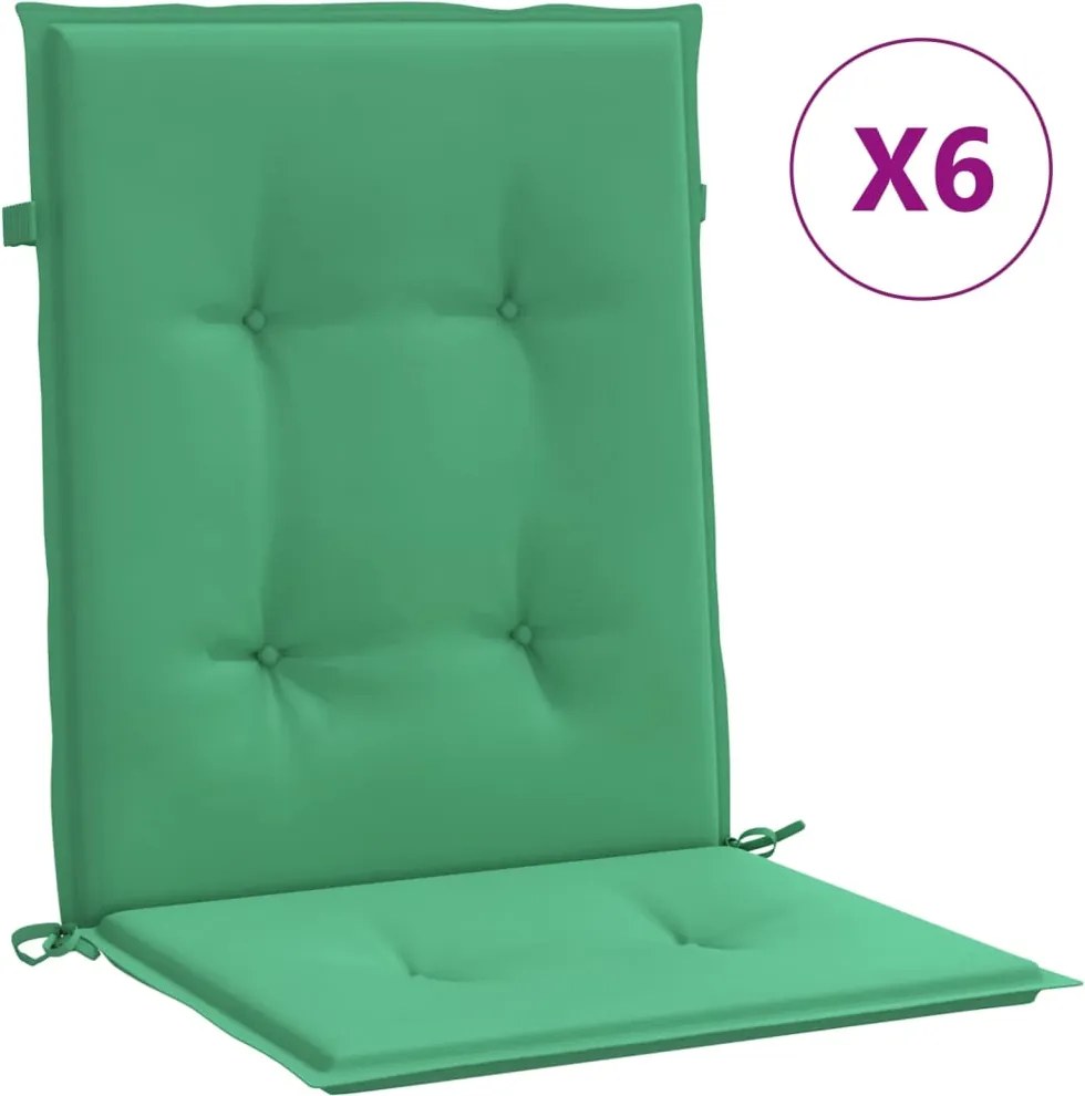 vidaXL 6 db zöld oxford szövet háttámlás székpárna 100x50x3 cm