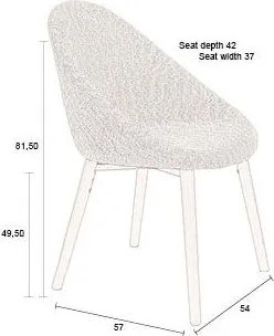 Narancssárga kárpitozott étkezőfotel Fenna – Dutchbone