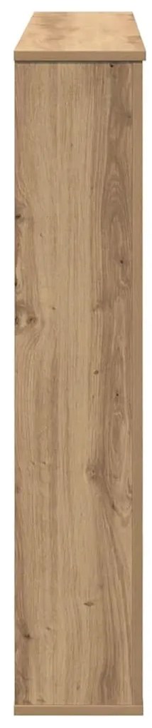 kézműves tölgy színű szerelt fa kandallóburkolat 100x20x100 cm