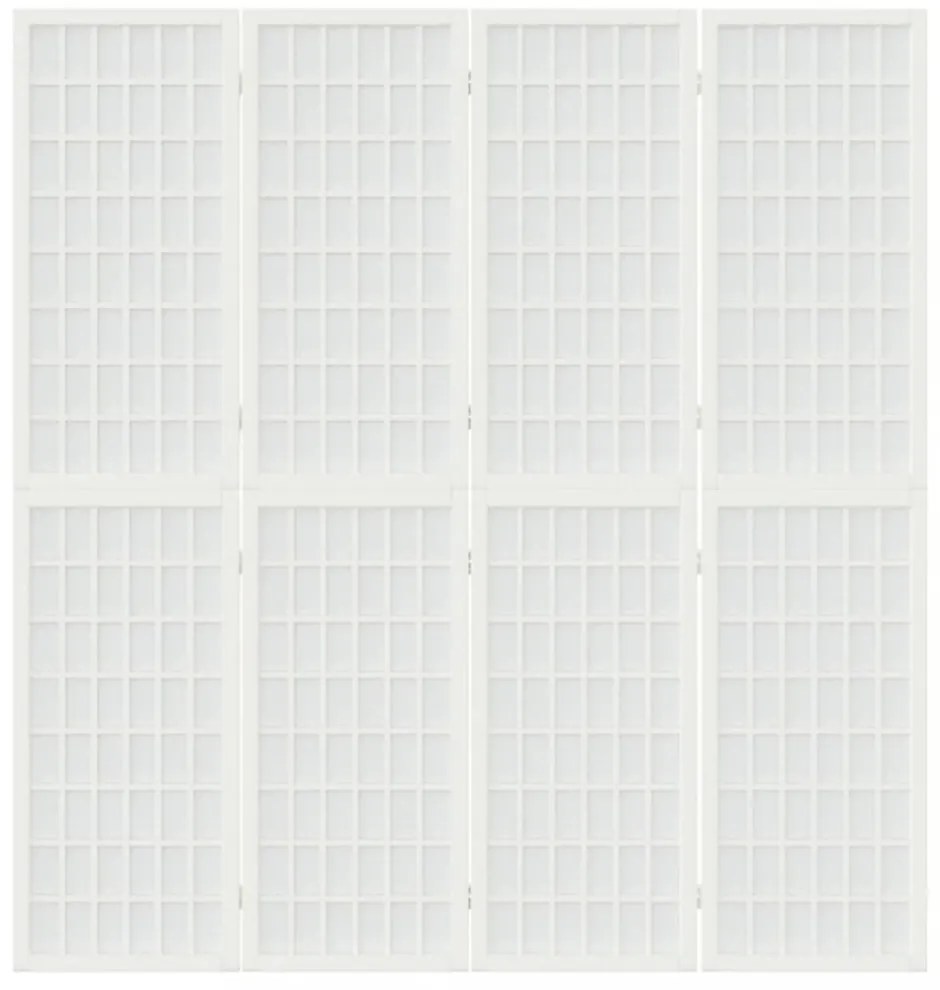 4 paneles fehér japán stílusú összecsukható paraván 160x170 cm