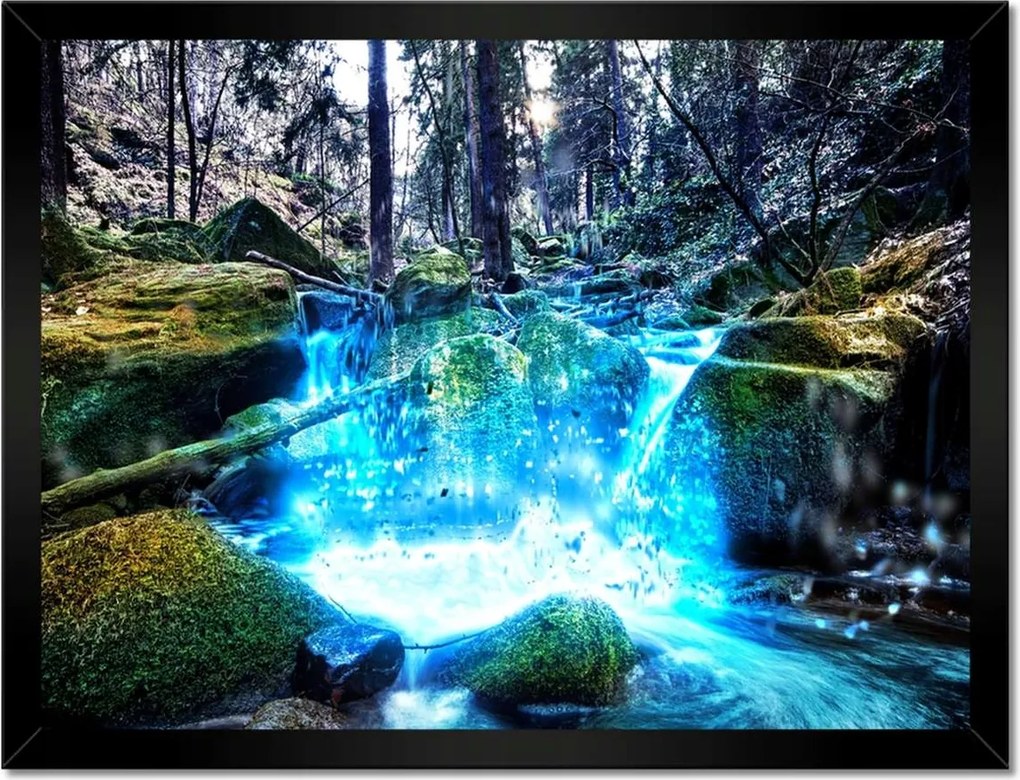 Poszterek keretben 40x30 Vízesés a folyón Hegyek Sziklák