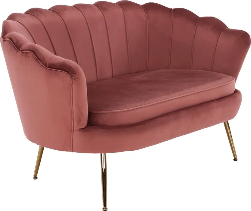 Pad Art-deco stílusban, rózsaszín Velvet anyag/gold chróm-arany, NOBLIN