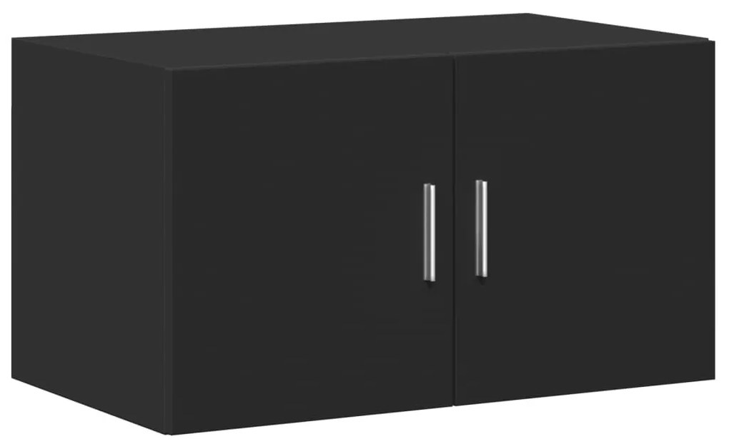 fekete szerelt fa tárolószekrény 70 x 42,5 x 225 cm