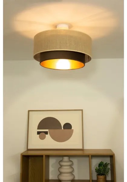 Felületre szerelt csillár SARTA 1xE27/60W/230V átm. 45 cm barna/juta