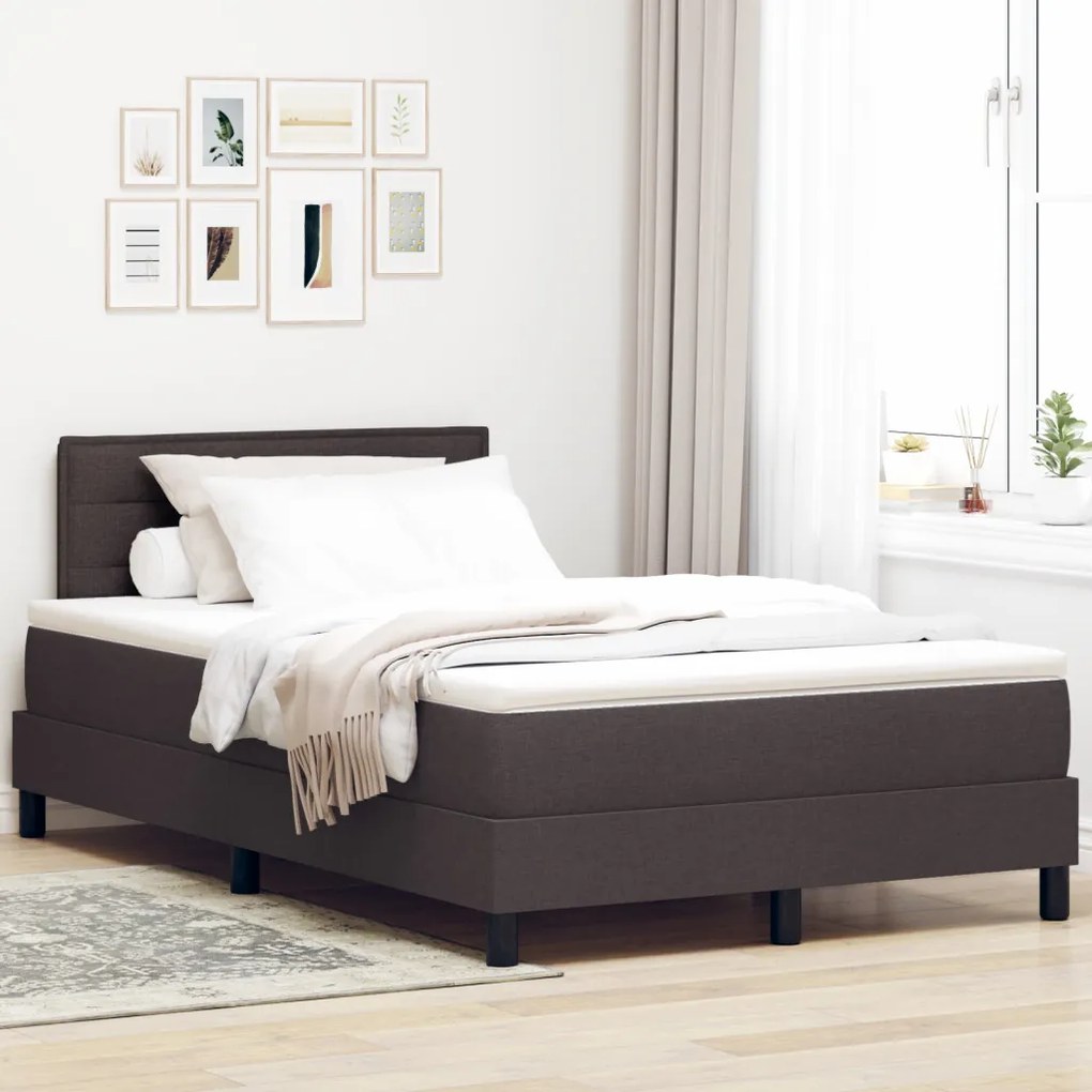 Box Spring Ágy Matraccal Sötétbarna 120x190 cm Szövet