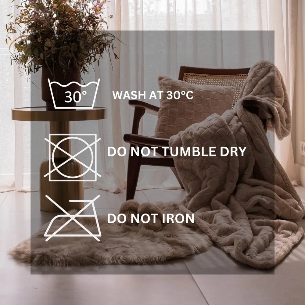 Barna mikroplüss takaró 150x200 cm Rava – Tiseco Home Studio