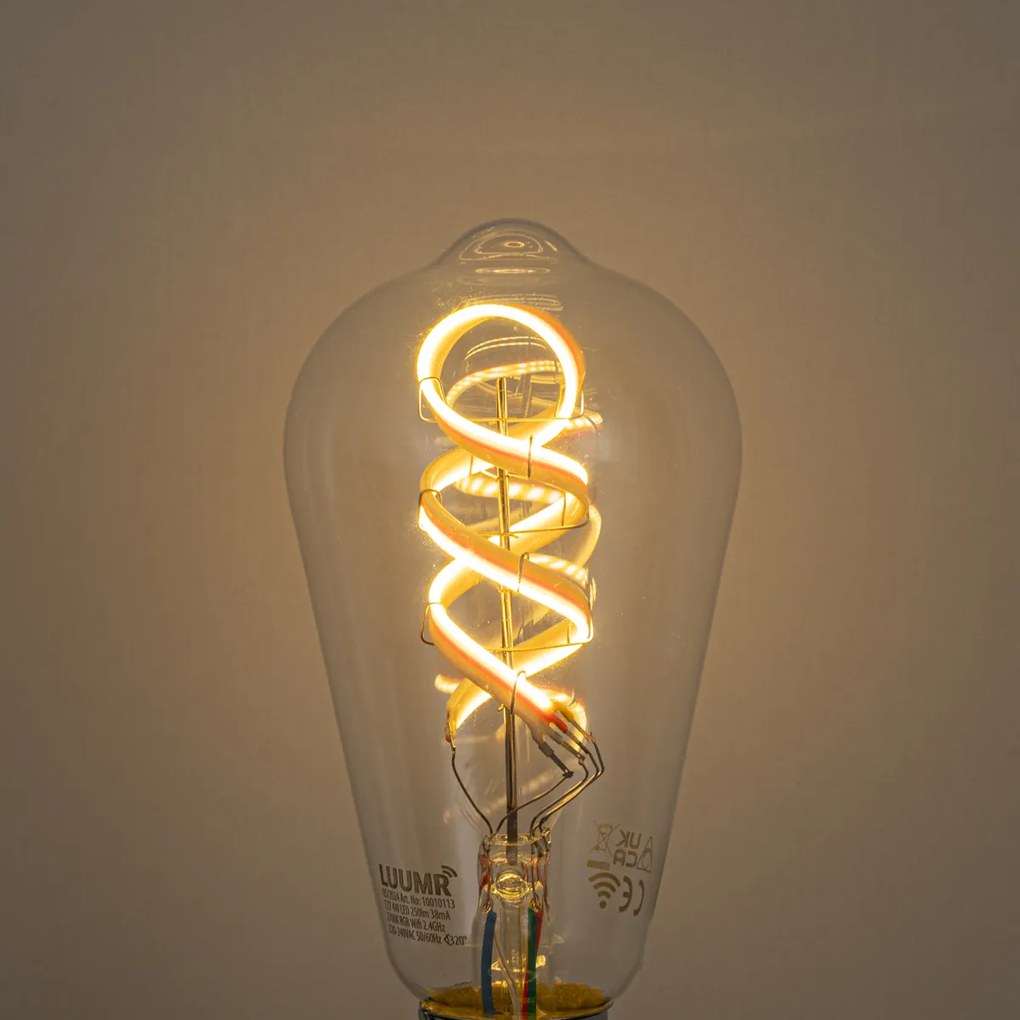 5 db Okos E27 Dimmelhető LED Izzó ST64 Átlátszó RGBW 4W 250lm 2700K