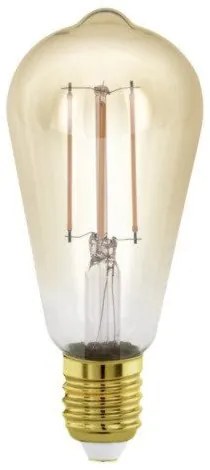 LED lámpa , égő , izzószálas hatás , filament  , E27 foglalat , ST58 , Edison , 4 Watt , meleg fehér , 1700K , borostyán sárga , dimmelhető , EGLO