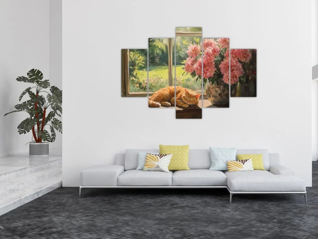 Kép - Macska az ablakban (150x105 cm)