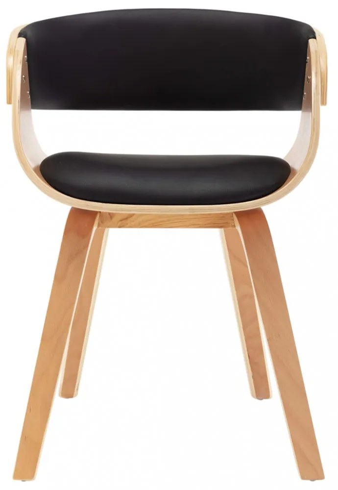 vidaXL fekete hajlított fa és műbőr étkezőszék