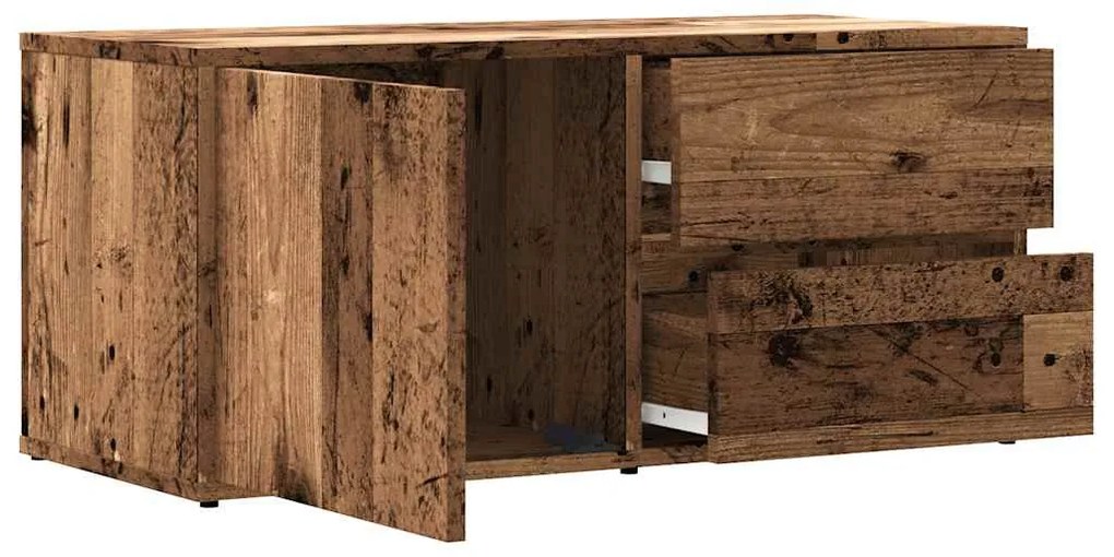 antik fa színű szerelt fa TV-szekrény 80x34x35,5 cm