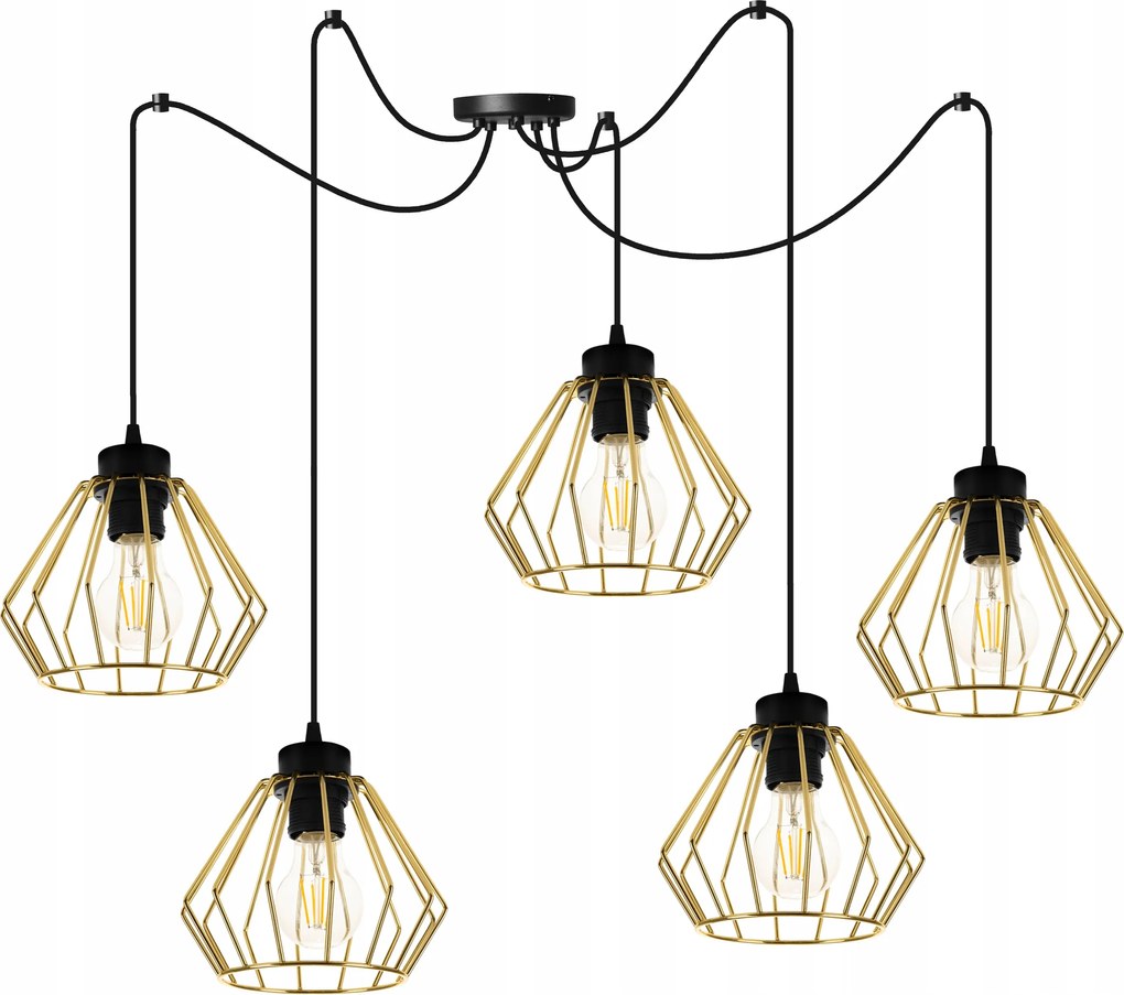 Mennyezeti Lámpa Lógó Csillár Pók Arany Loft Modern Glamour Fekete