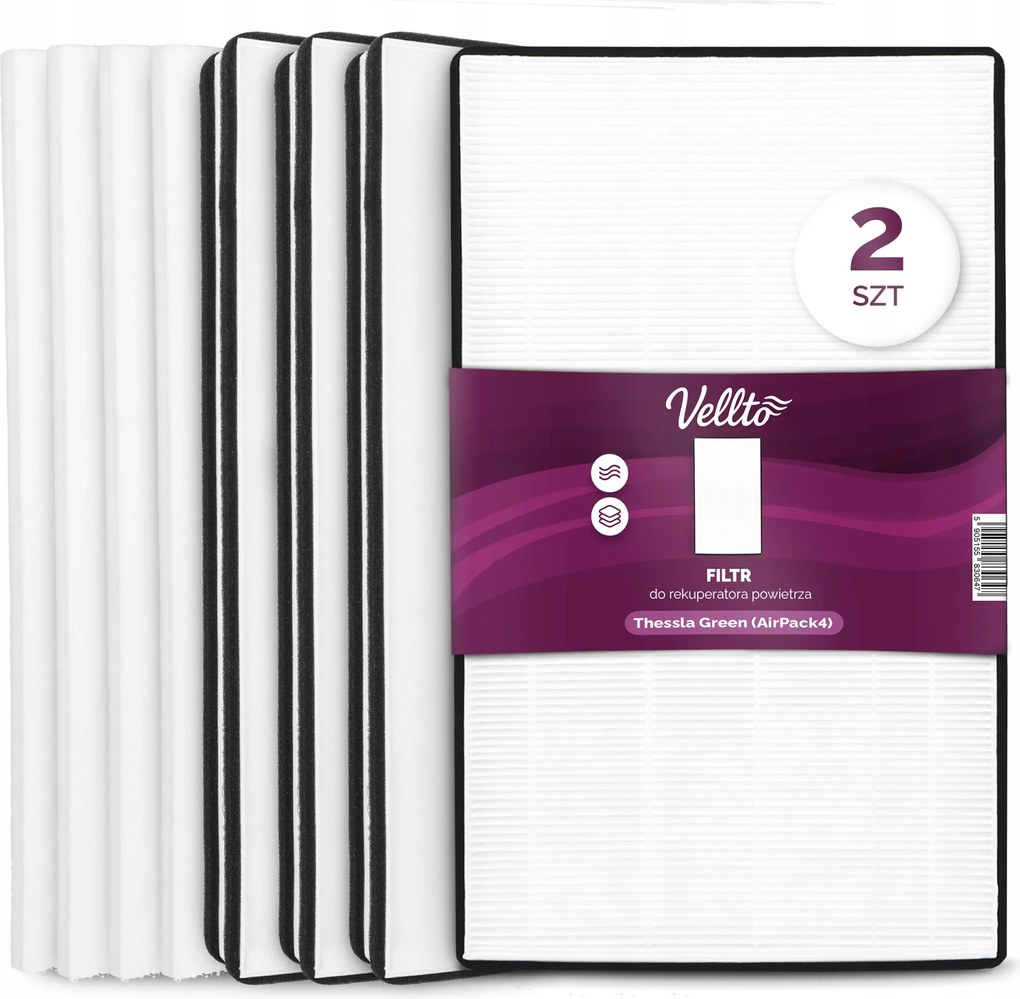 2x Szűrő Thessla Green Airpack 4 Home 300h 400h 500h M Sc-v rekuperátorhoz