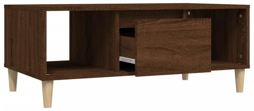 barna tölgyszínű szerelt fa dohányzóasztal 90x50x36,5 cm