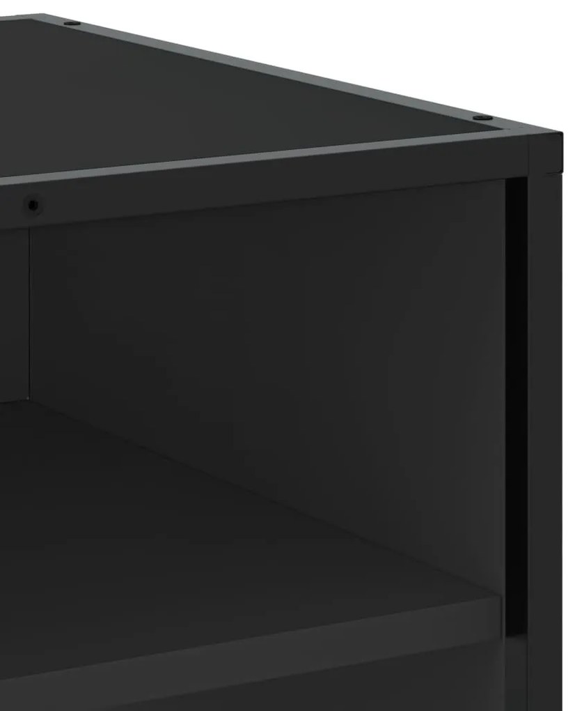 fekete szerelt fa és fém TV-szekrény 120,5x40x46 cm