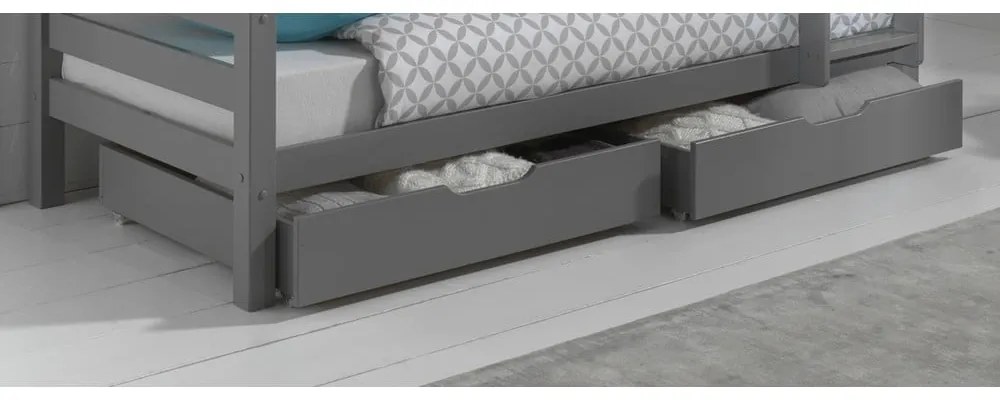 Szürke gyerekágy alatti fiók szett 2 db-os PINO – Vipack