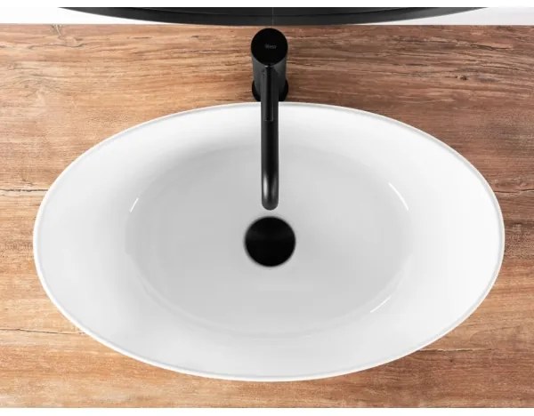 REA-U6802 - Pult tetejére szerelhető KATE mosdó 27x45 cm kerámia/fényes fehér