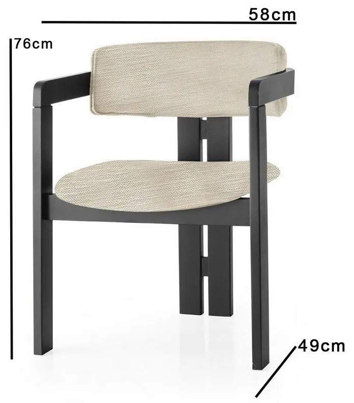 CO Light Grey and Black étkezőszék