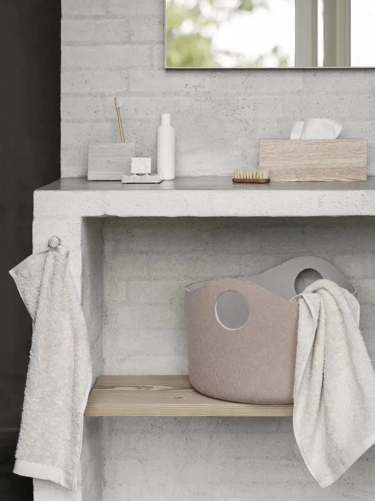 Krémszínű frottír bio pamut törölköző szett 2 db-os 30x50 cm Riva – Blomus