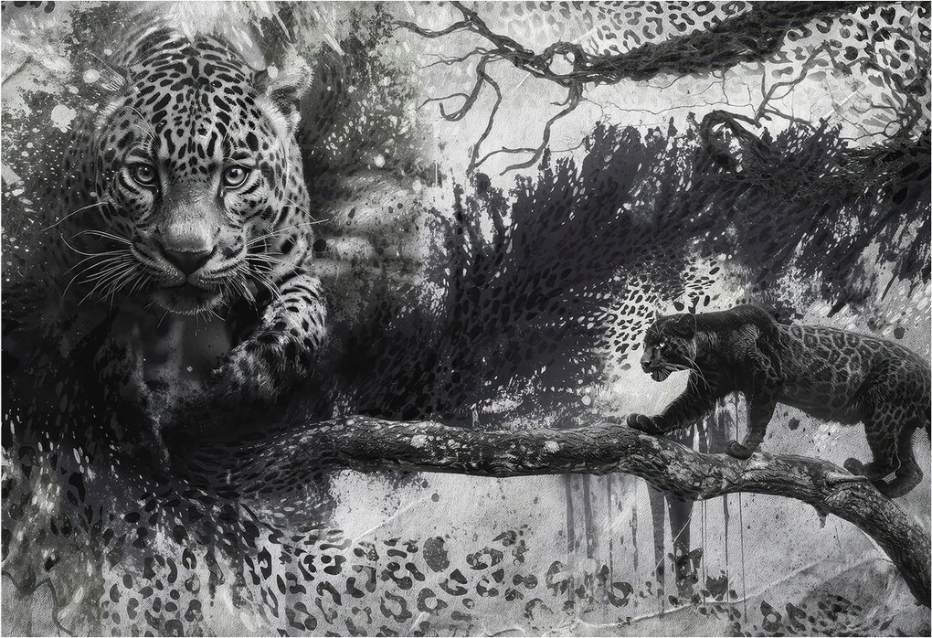 Divatos 3D fali tapéta Leopárd absztrakt 152x104 Ragasztóval