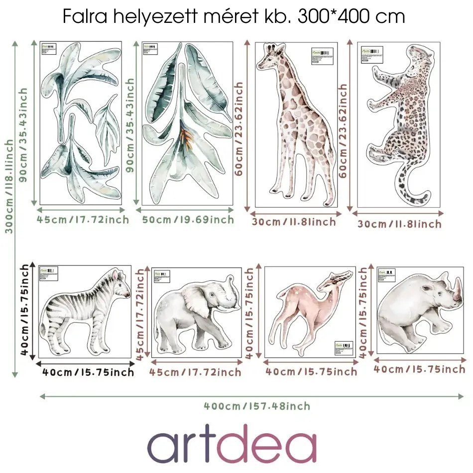 Leopárdos Szavanna Falmatrica XXL