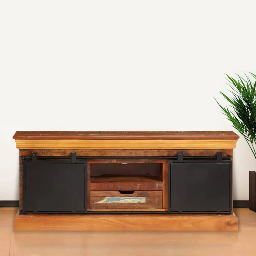 tömör újrahasznosított fa TV-szekrény 110 x 30 x 45 cm