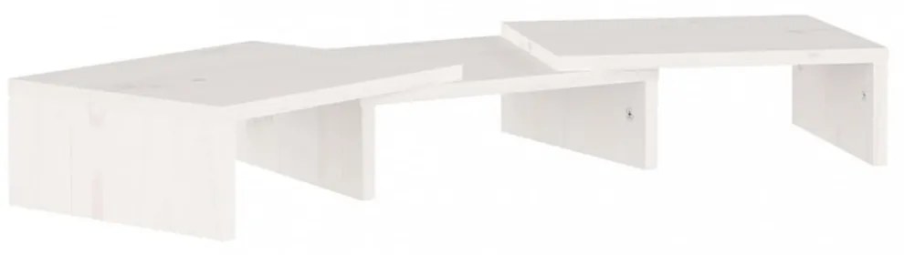 fehér tömör fenyőfa monitorállvány 60 x 24 x 10,5 cm
