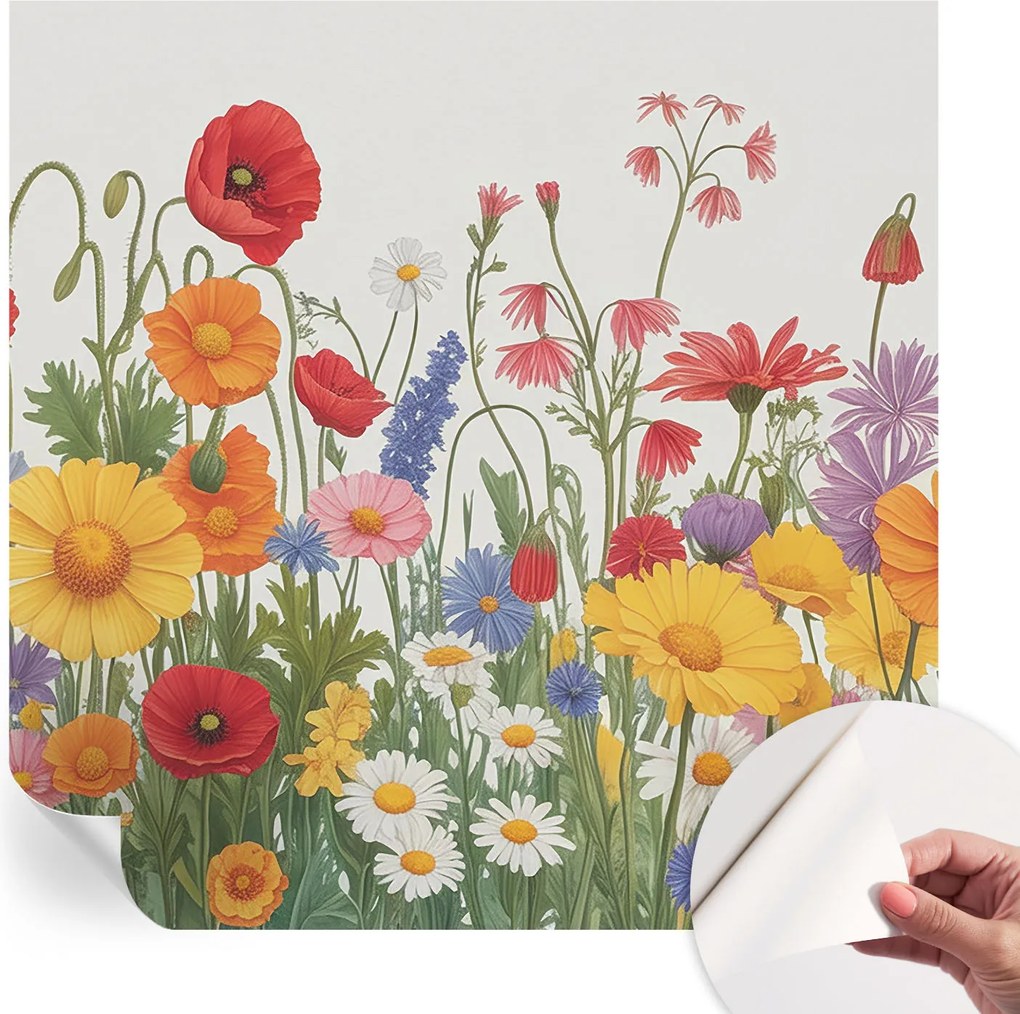 Öntapadós fotótapéta Nappaliba és Hálószobába Virágos rét 250x250