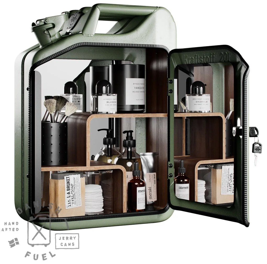 Koupelnová skříňka / kanistr - Bathroom Cabinet, Army Green, 6 variant - Danish Fuel Variáns: Oak