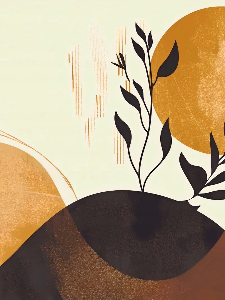 Poszter 75x100cm Arany Nap és Fekete Ág