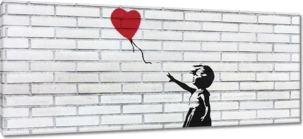 Vászonkép 100x40 Banksy Lány léggömb