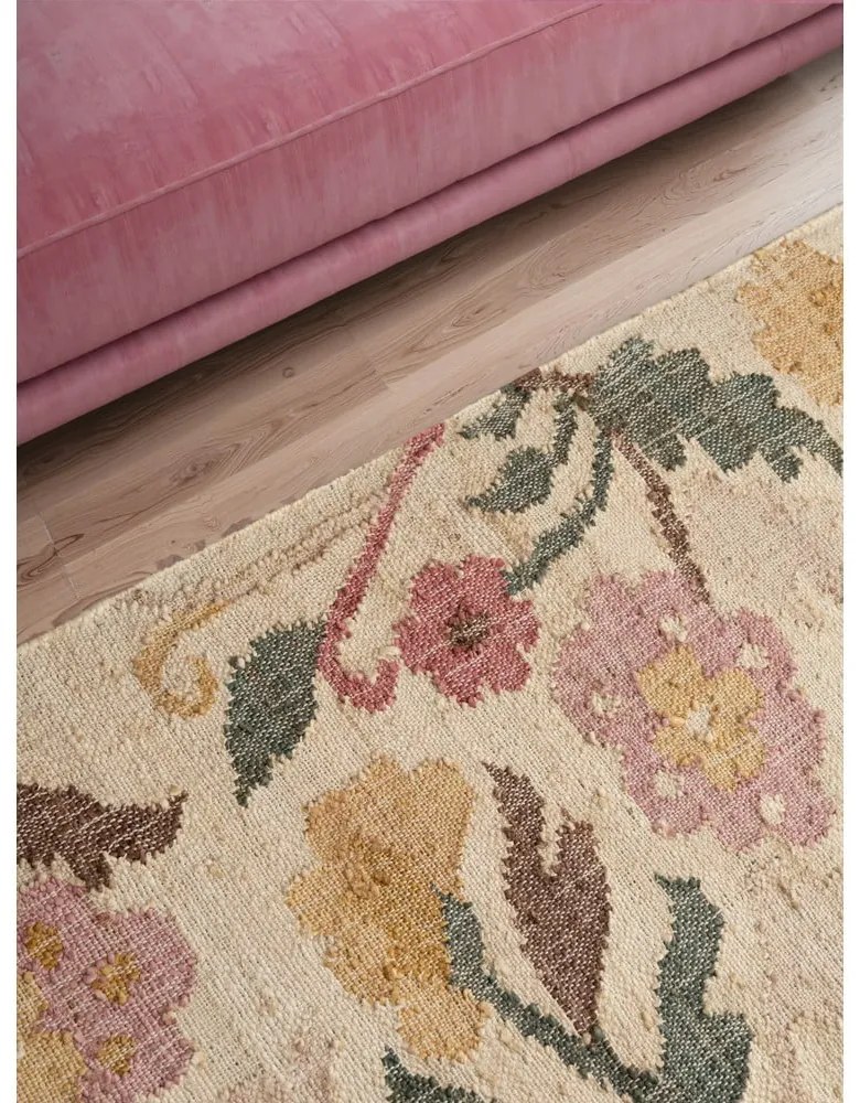 Krémszínű kézi szövésű juta futószőnyeg 80x200 cm Roya Violette – Elle Decoration